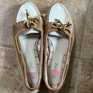 Sperry Women's Brown and White Loafers